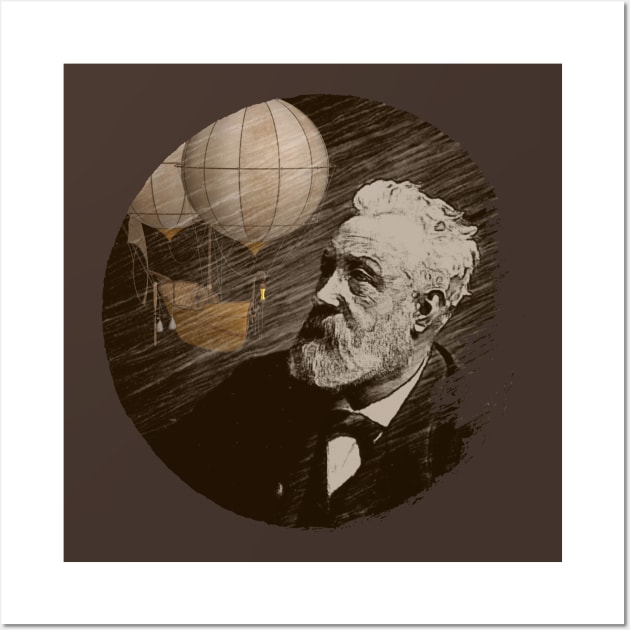 Sci-Fi Visionary - Jules Verne Aeronautical Vehicle 1 Wall Art by EDDArt